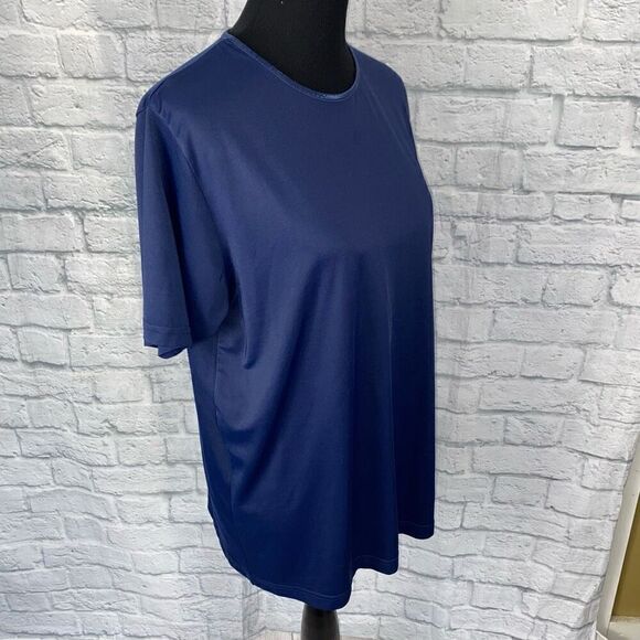 Croft & Barrow Women XL short sleeve Crewneck stretchy top Navy Blue - Picture 3 of 8